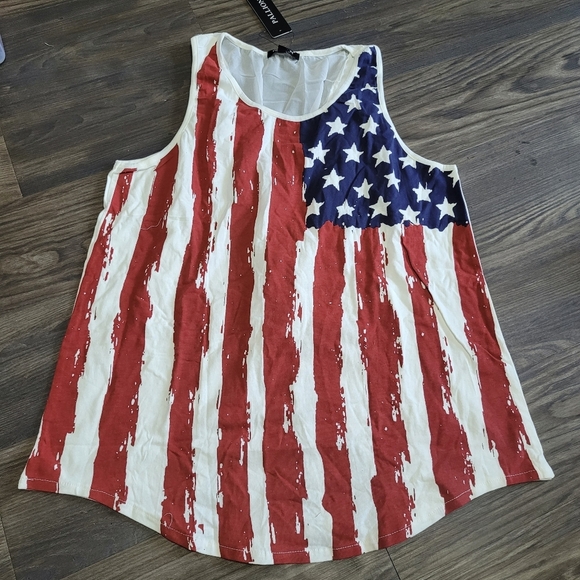 American Flag Sleeveless Blouse - Picture 3 of 5